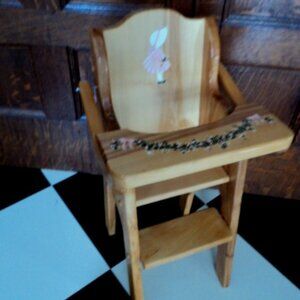 wood doll high chair~ handcrafted